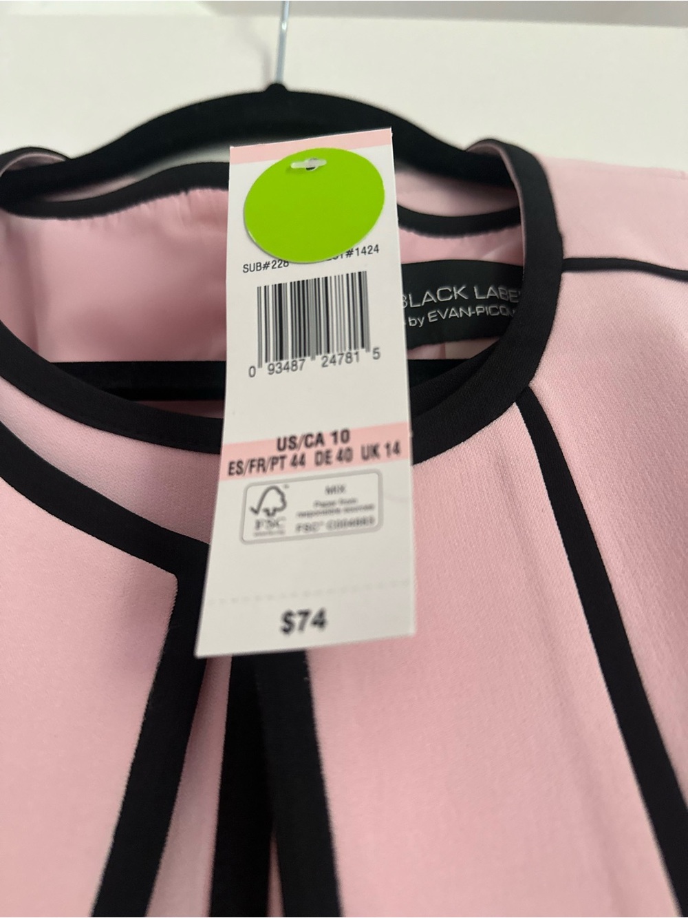 Evan Picone Pink Jacket with Black Trim with matching Sheath dress - Picture 2 of 6